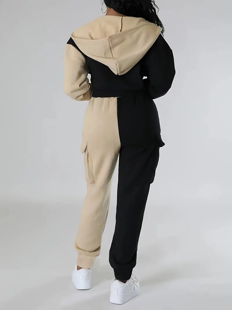 Włodzimira - Color Block Casual Two-Piece Set
