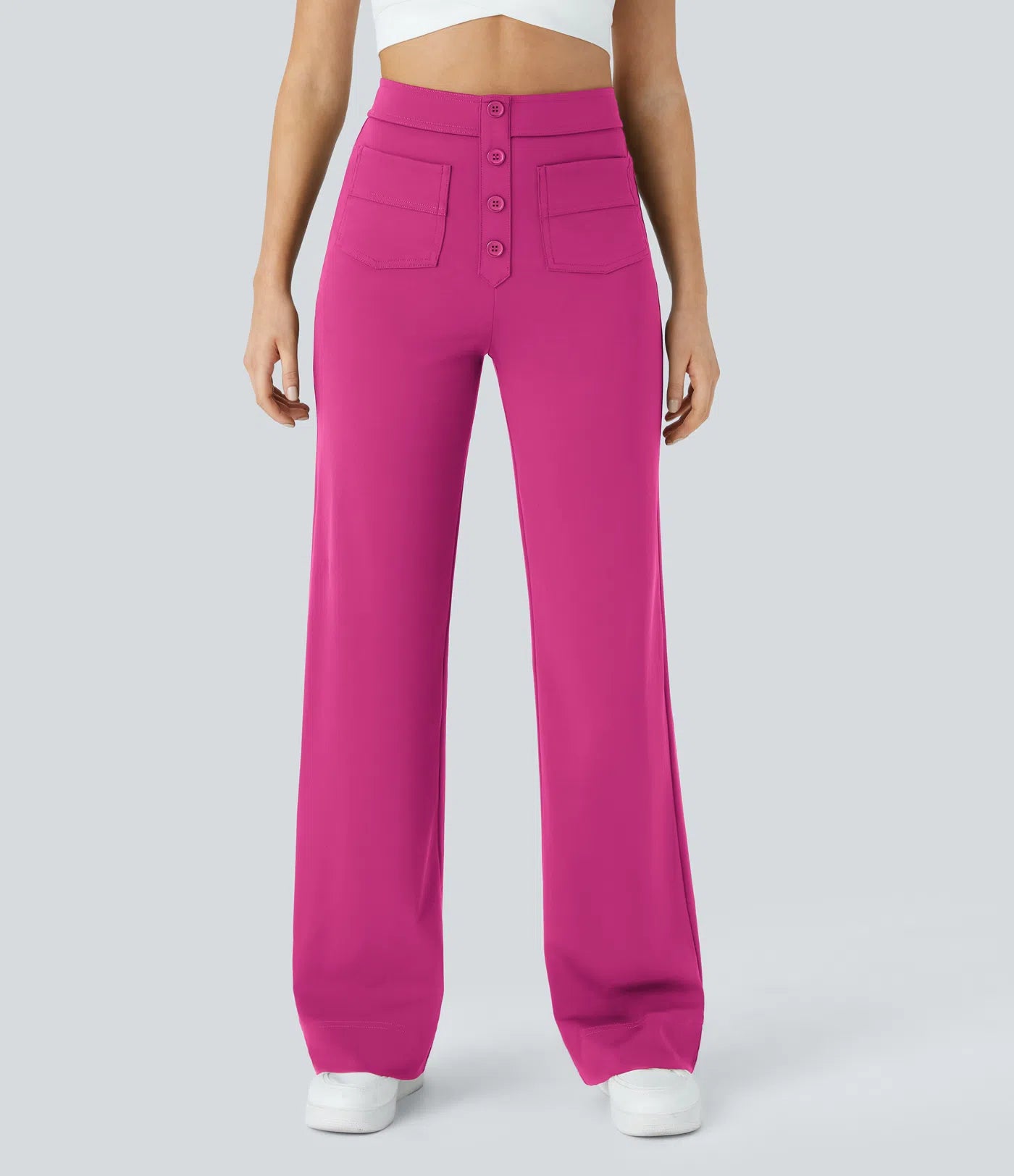 Noé – High-Waisted Wide-Leg Button Pants
