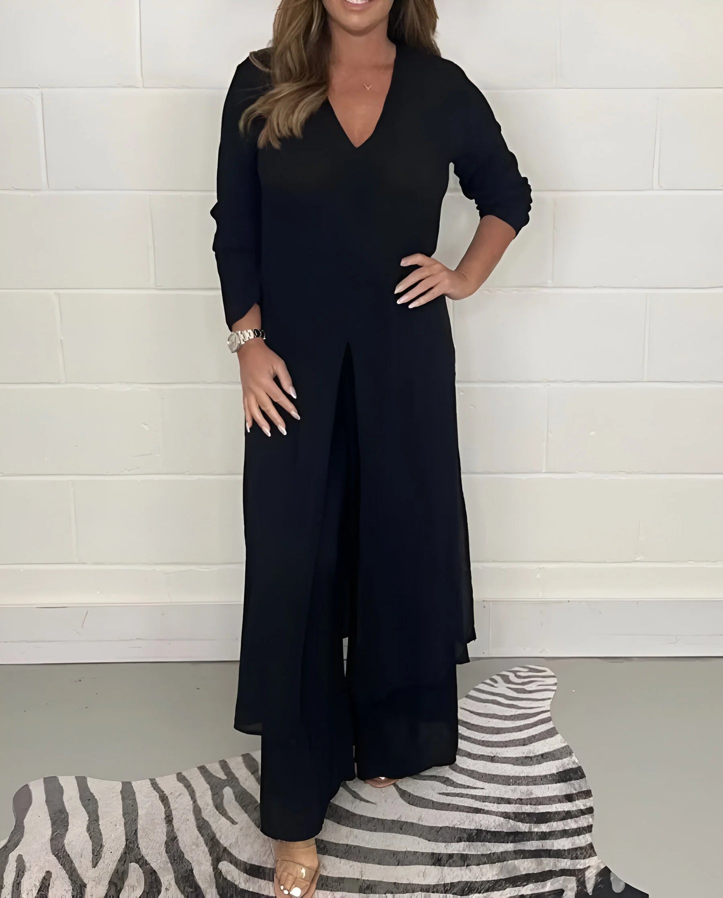 Philomène - Flowy Two-Piece Blouse and Trousers Set