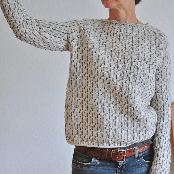 Signe – Retro Sweater with Raindrop Pattern
