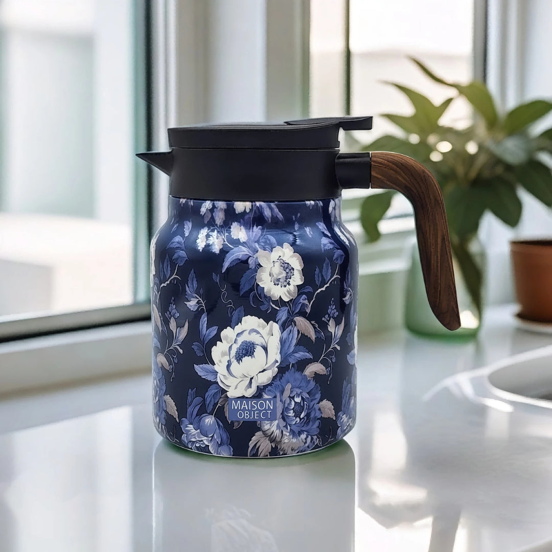 Jardin – Floral Thermos with Dual-Texture Handle