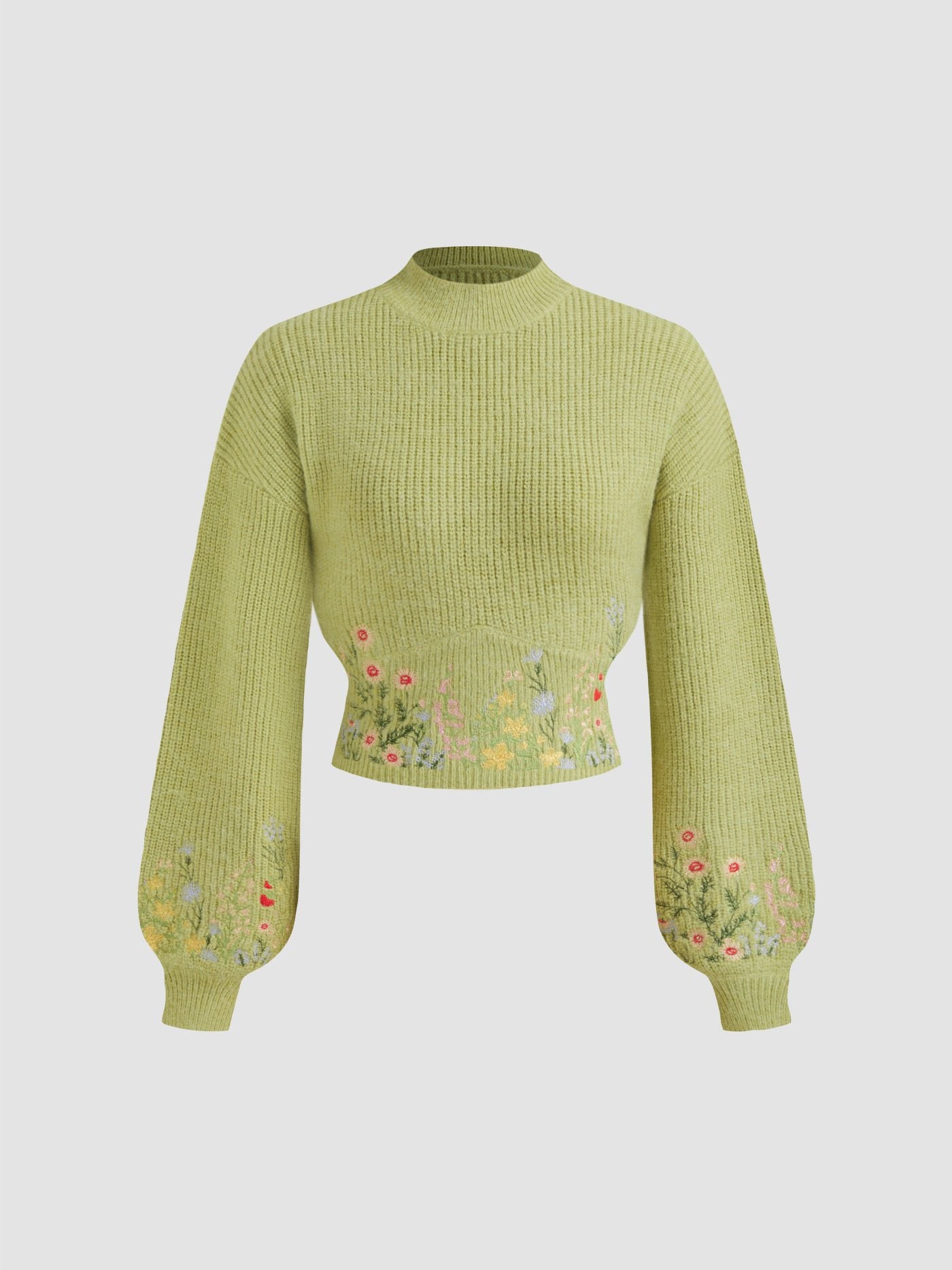Éloïse – Embroidered Knit Crop Sweater