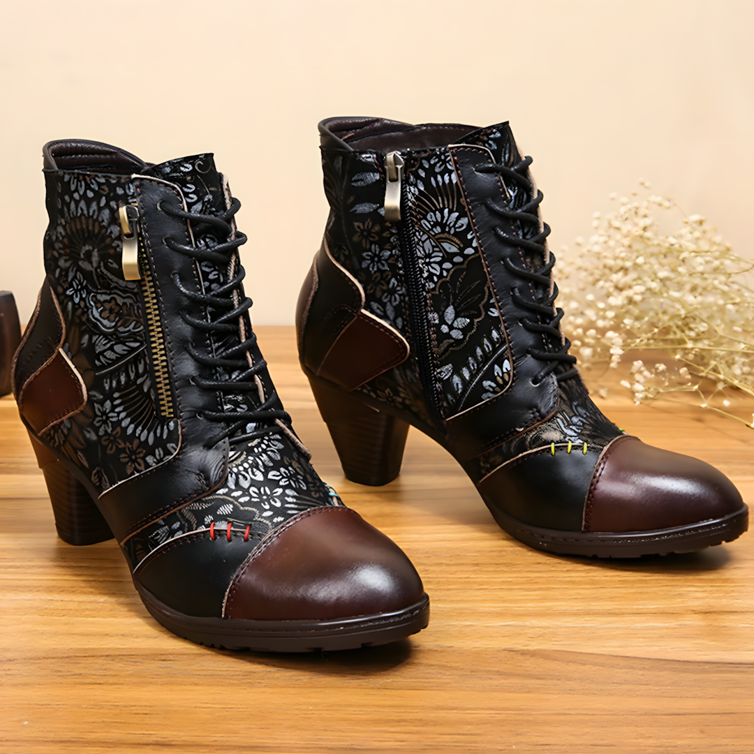 Zoja - Waterproof Booties with Floral Pattern