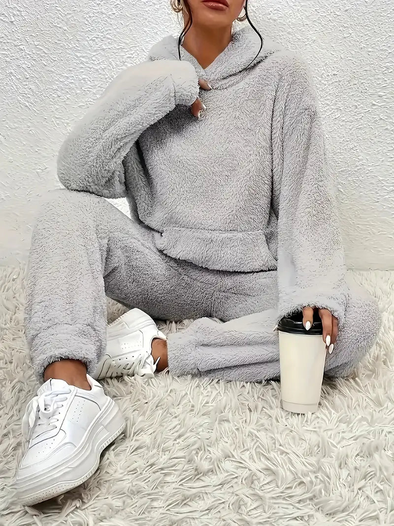 Bogudarzyna - Teddy Pants Set with Hood and Pocket