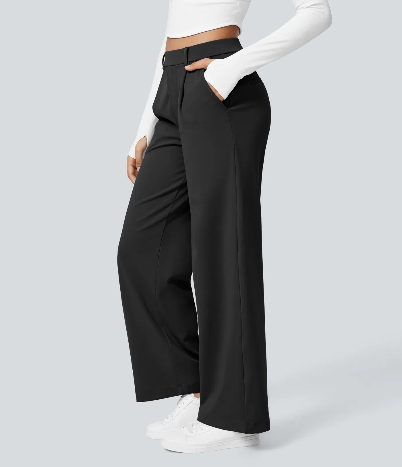 Aela – Sleek High Waist Wide Leg Trousers