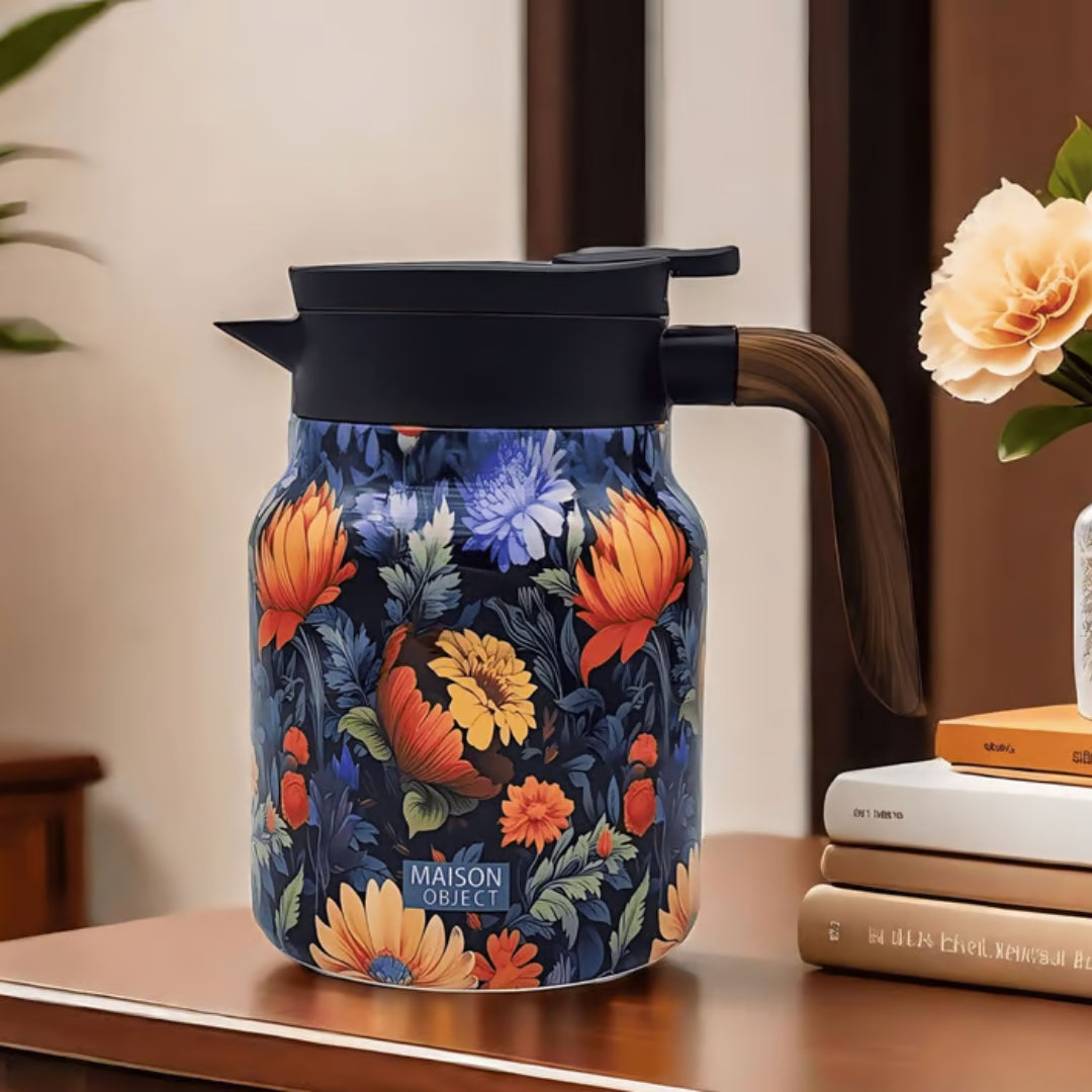 Jardin – Floral Thermos with Dual-Texture Handle