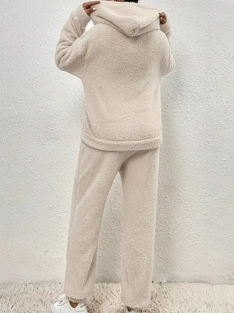 Bogudarzyna - Teddy Pants Set with Hood and Pocket