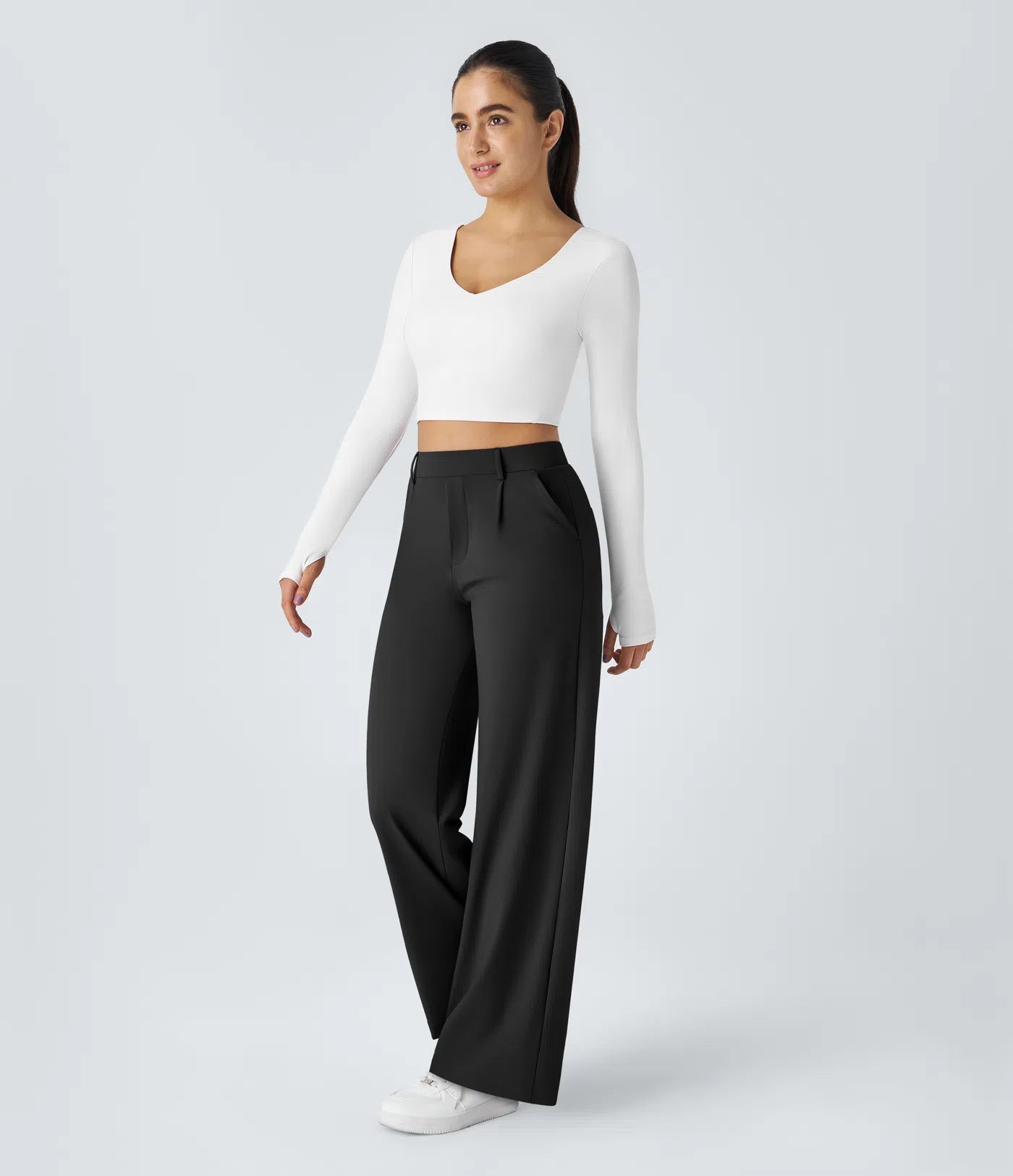Aela – Sleek High Waist Wide Leg Trousers