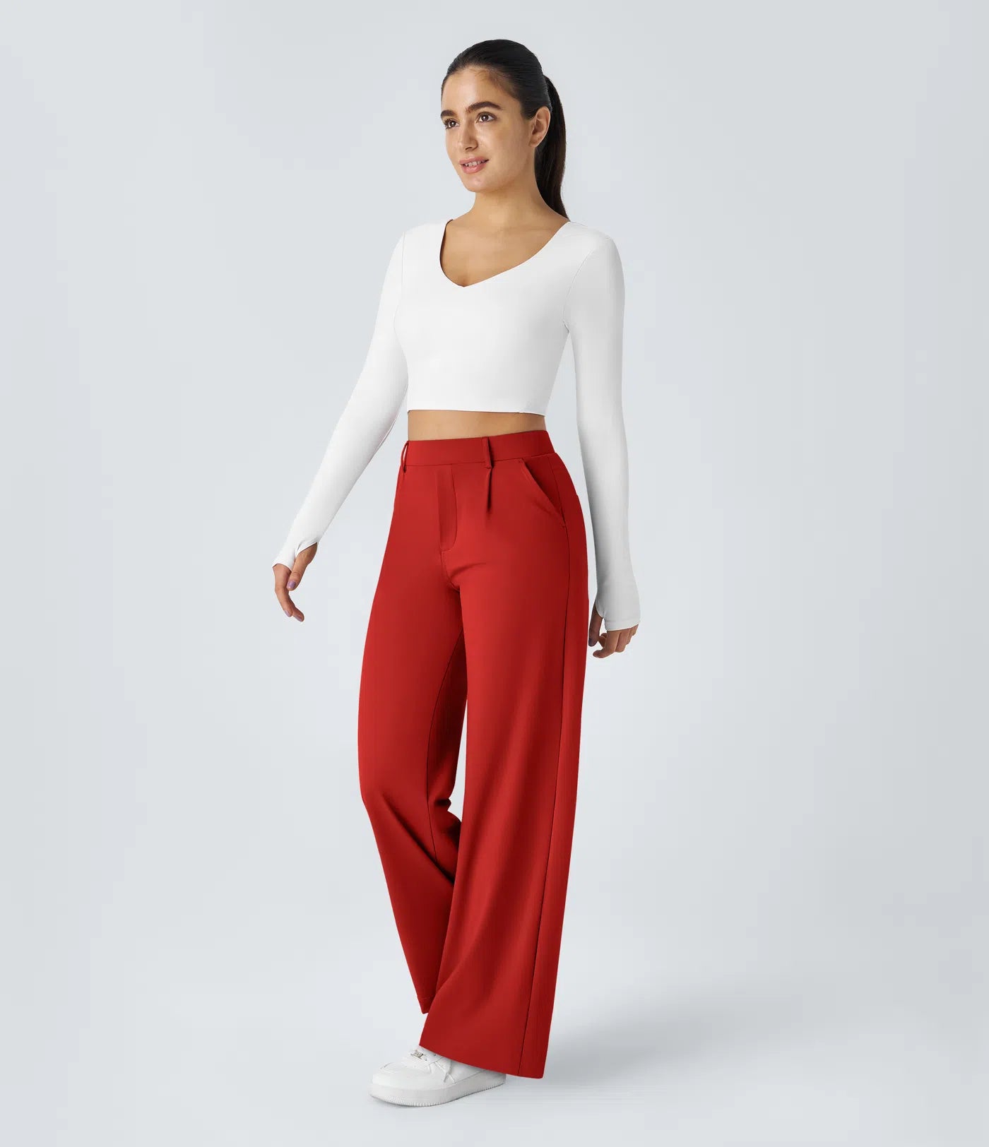 Aela – Sleek High Waist Wide Leg Trousers