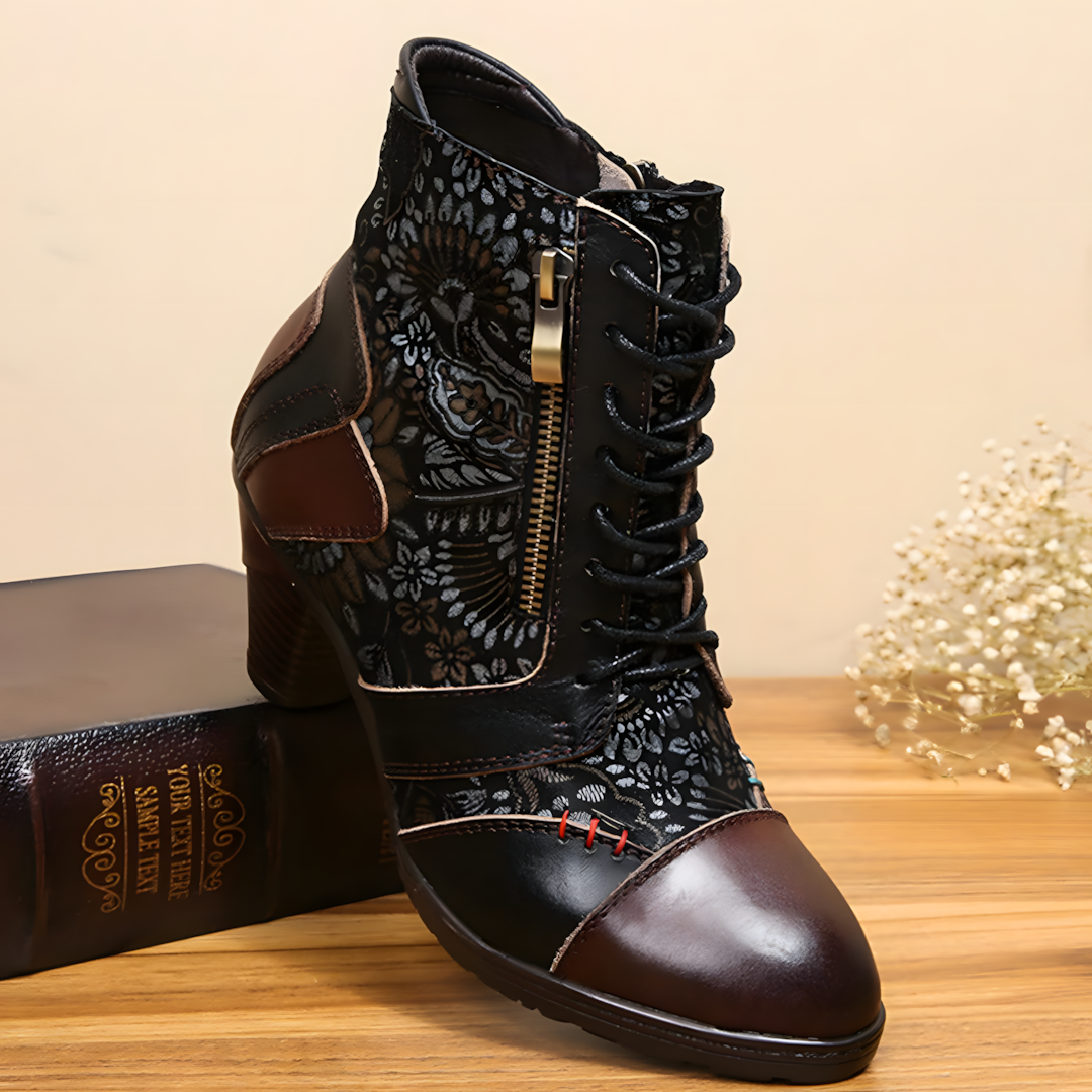 Zoja - Waterproof Booties with Floral Pattern