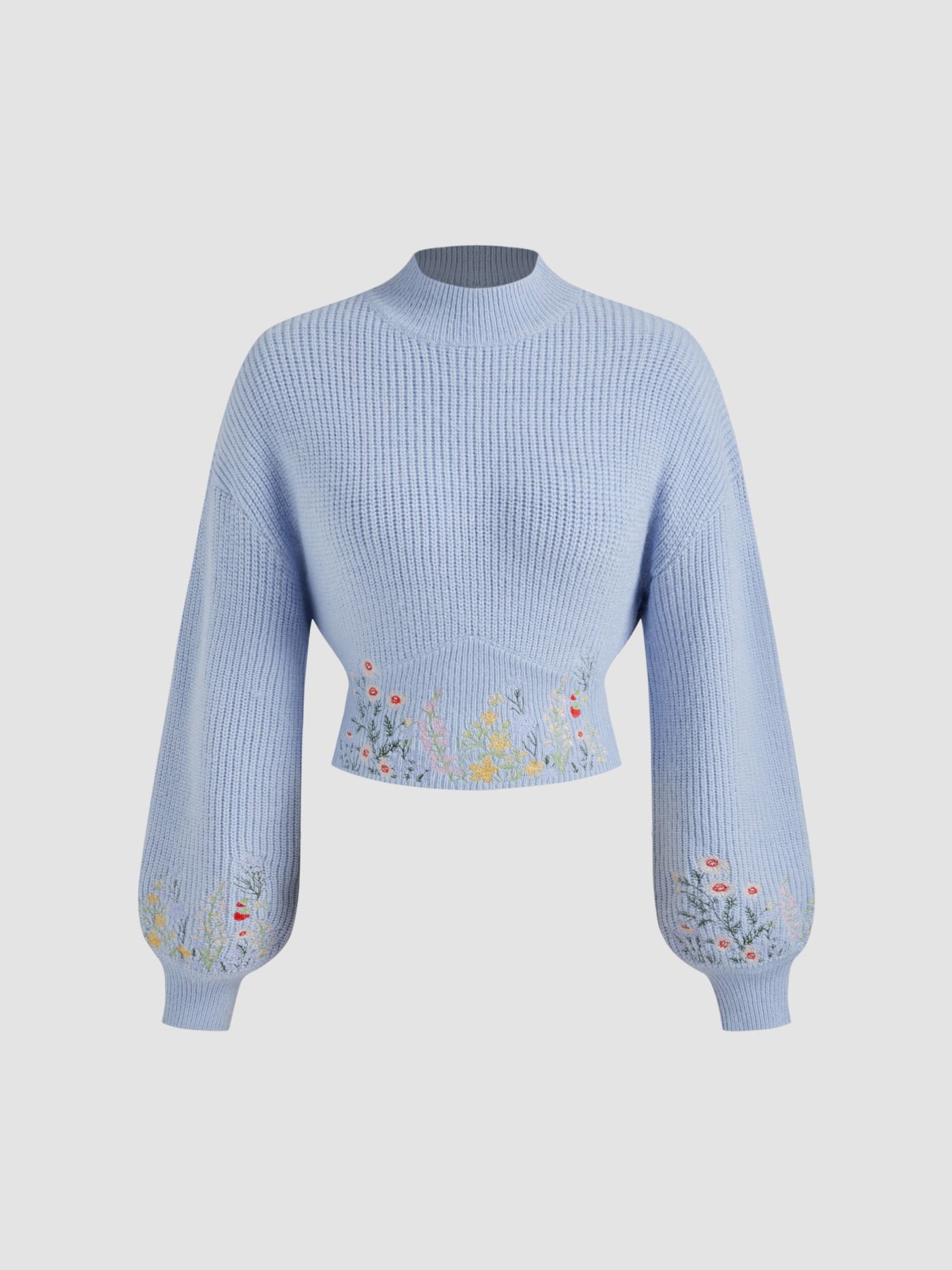 Éloïse – Embroidered Knit Crop Sweater