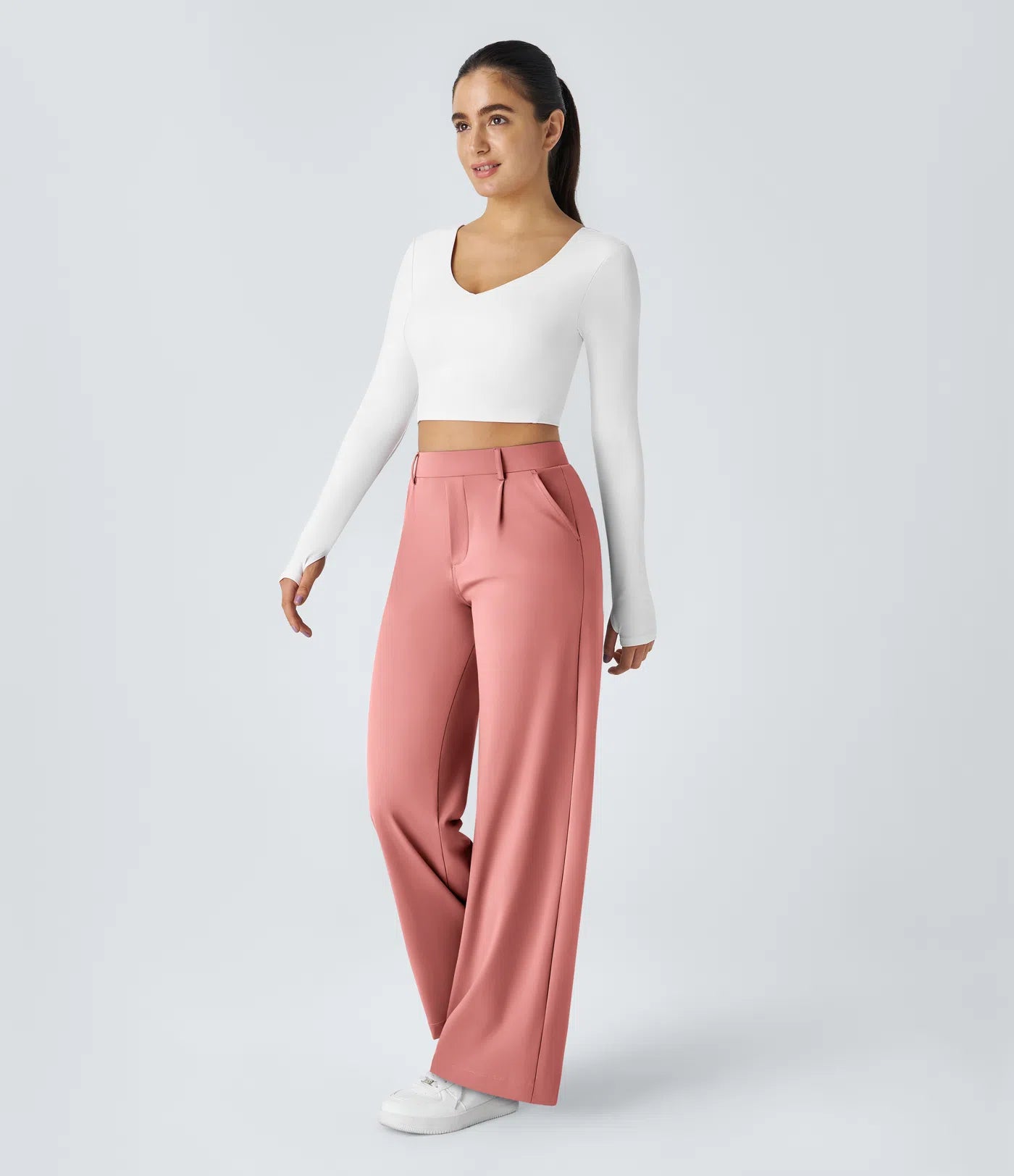 Aela – Sleek High Waist Wide Leg Trousers