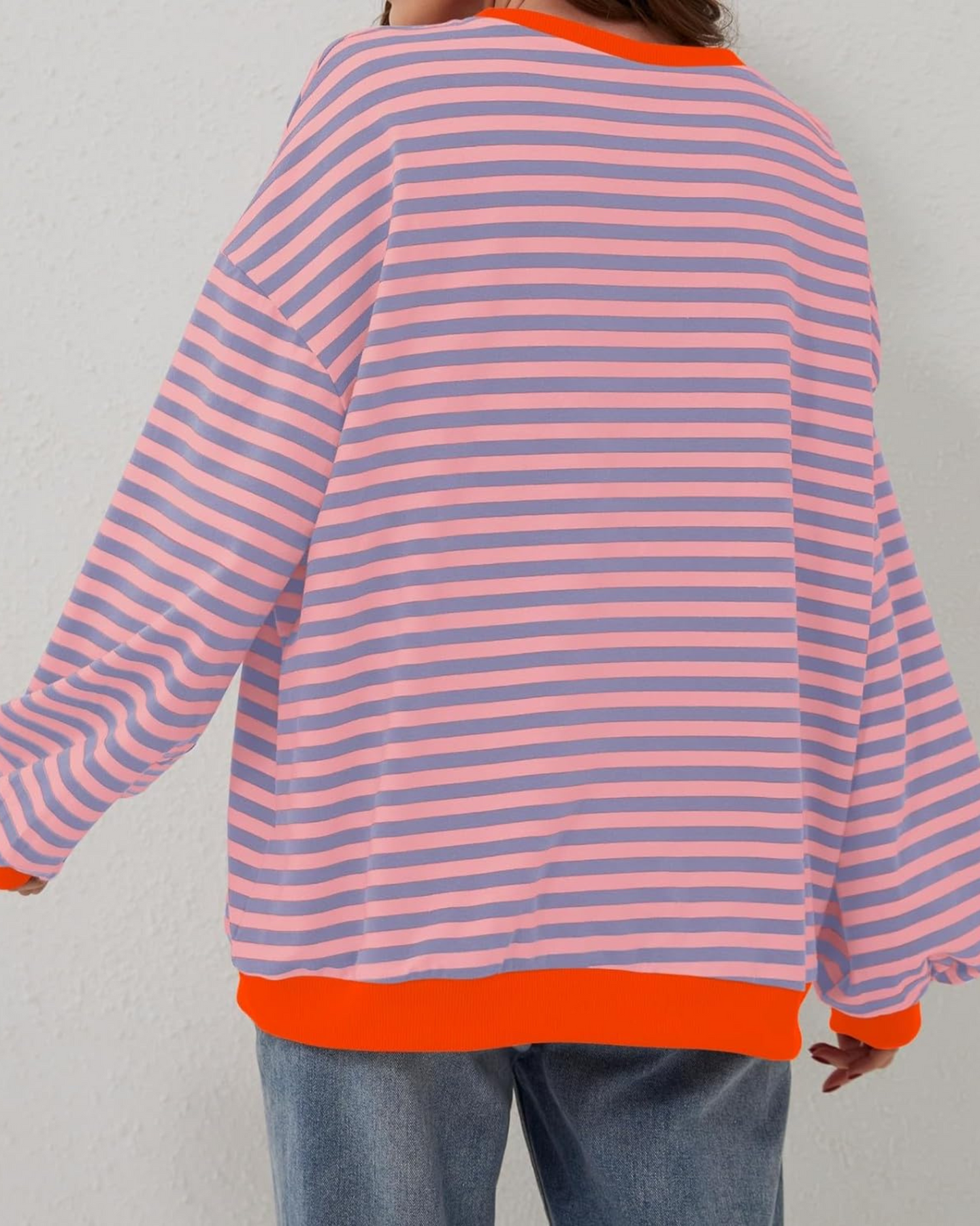 DUA | OVERSIZED STRIPED SWEATSHIRT WITH LONG SLEEVES