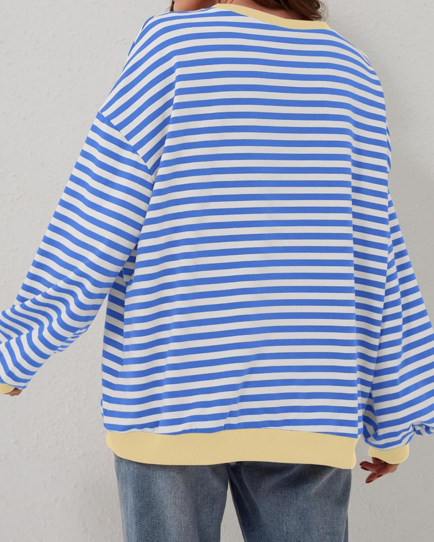 DUA | OVERSIZED STRIPED SWEATSHIRT WITH LONG SLEEVES