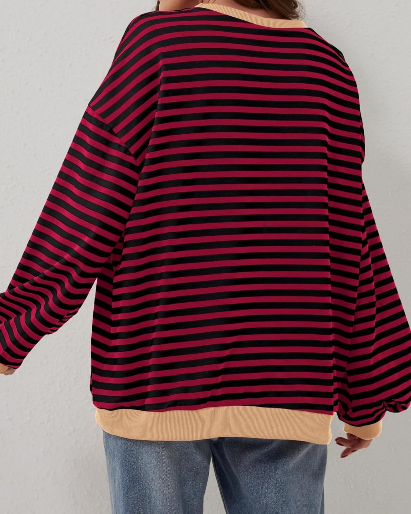 DUA | OVERSIZED STRIPED SWEATSHIRT WITH LONG SLEEVES