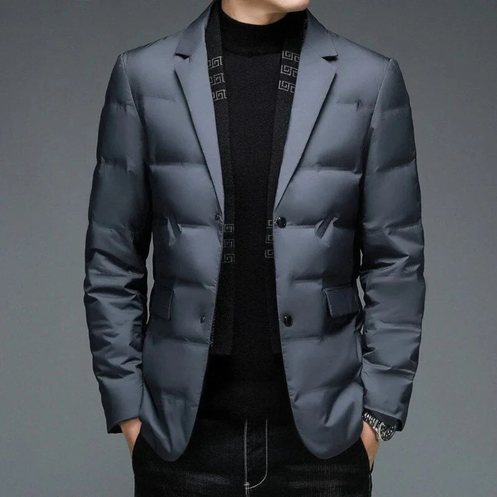 Adrien - Quilted Men's Suit Jacket with Detachable Scarf