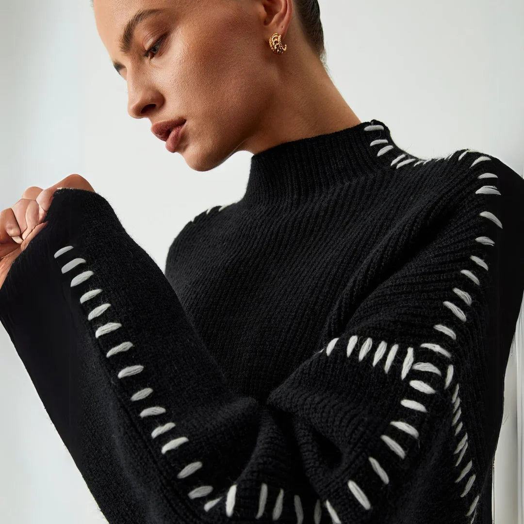 Maren – Loose Pullover with High Neck