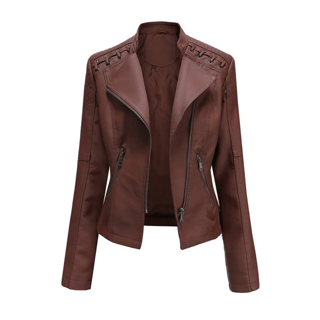 Camille – Classic Lambskin Leather Jacket