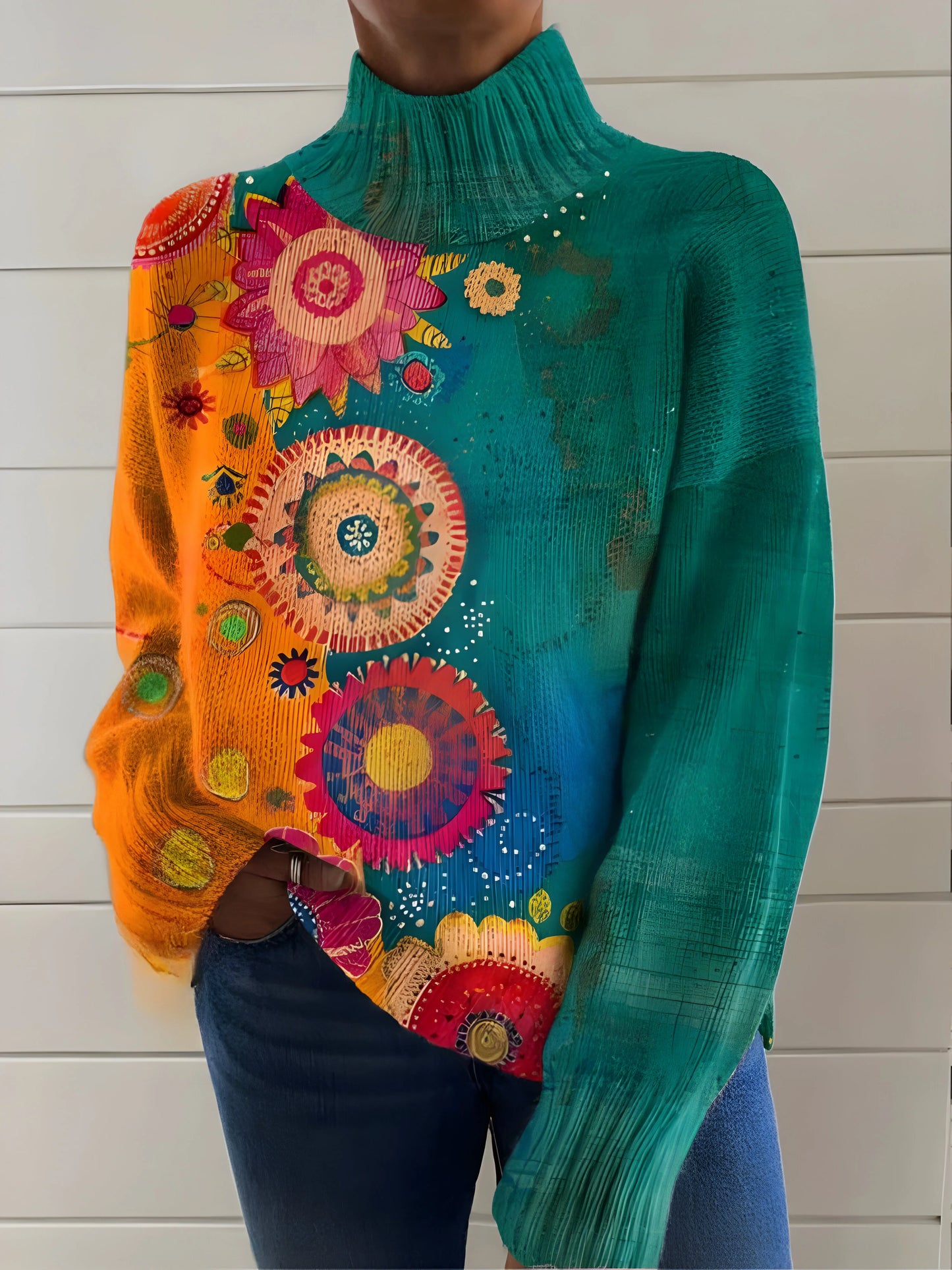 Elodie – Artistic Multi-Print Sweater Collection