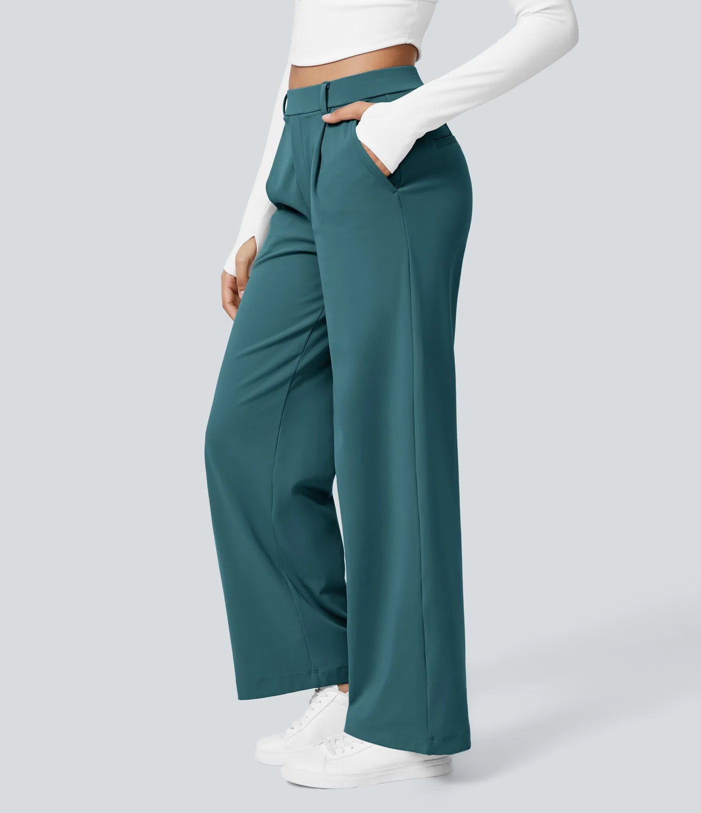 Aela – Sleek High Waist Wide Leg Trousers