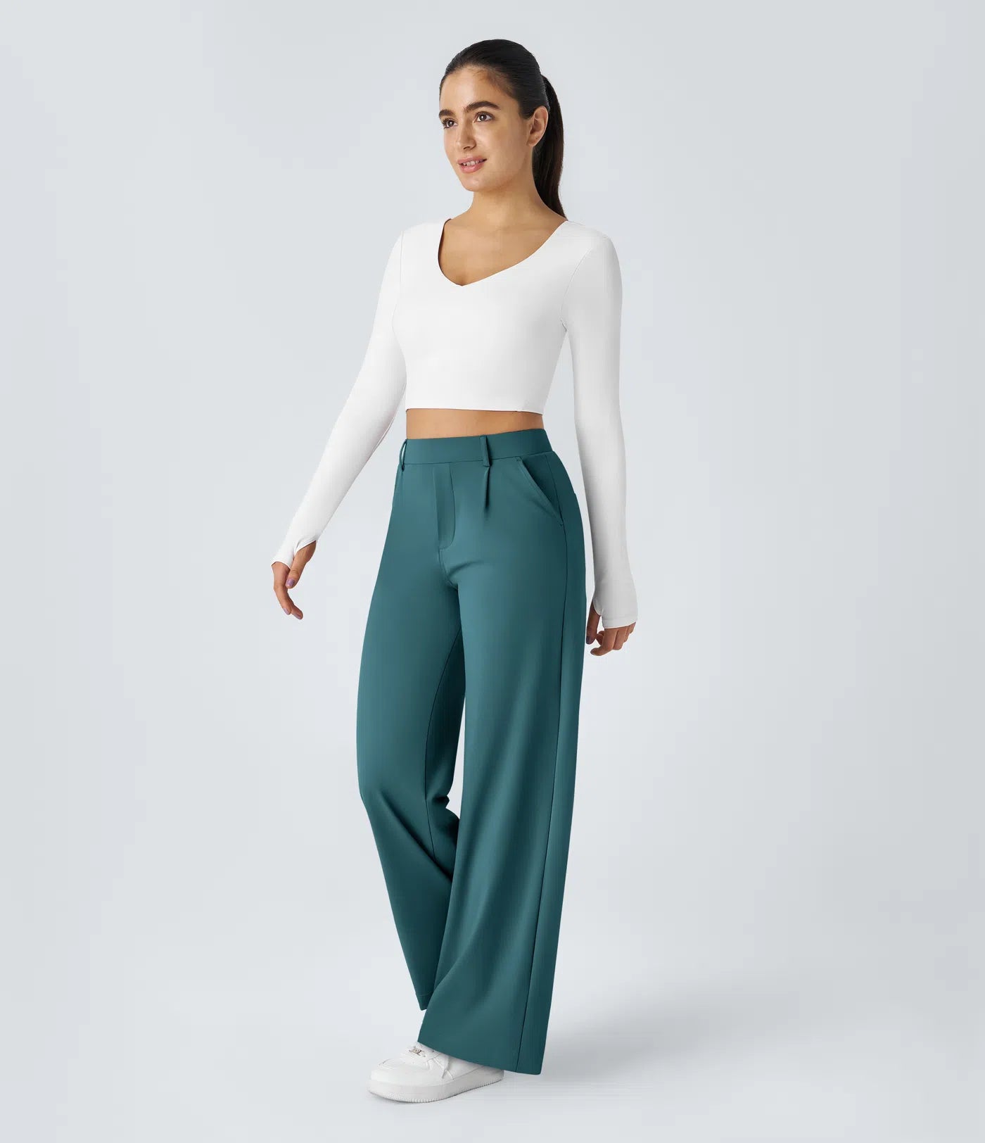 Aela – Sleek High Waist Wide Leg Trousers