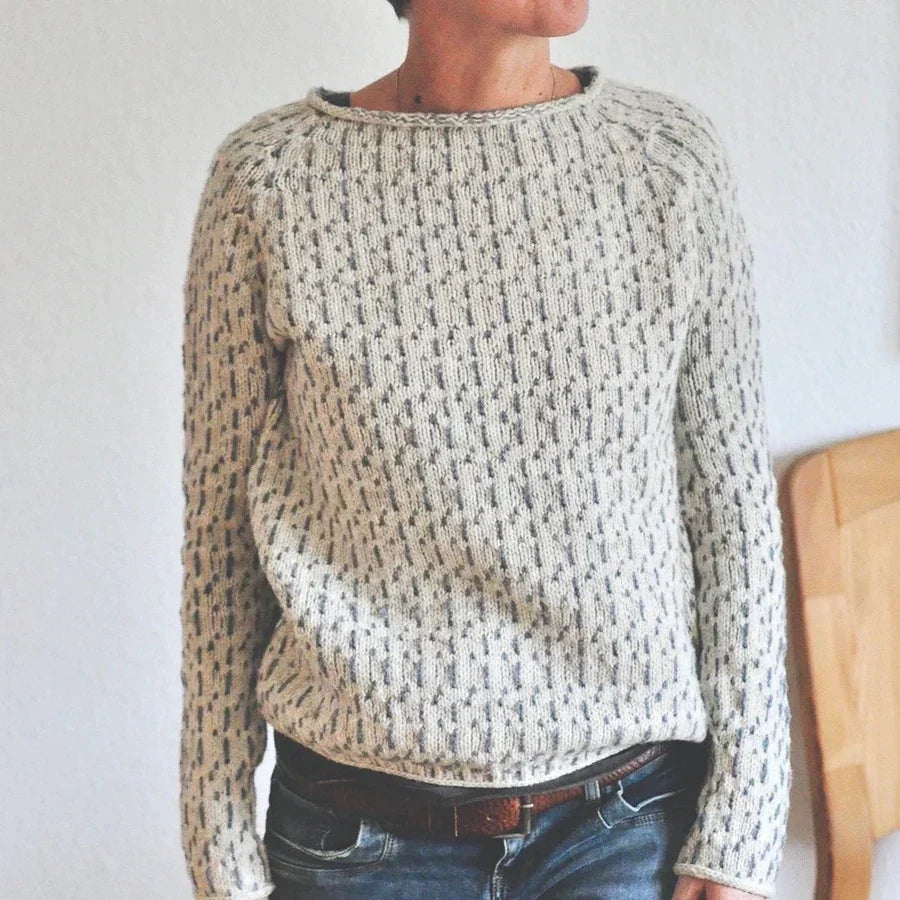 Signe – Retro Sweater with Raindrop Pattern
