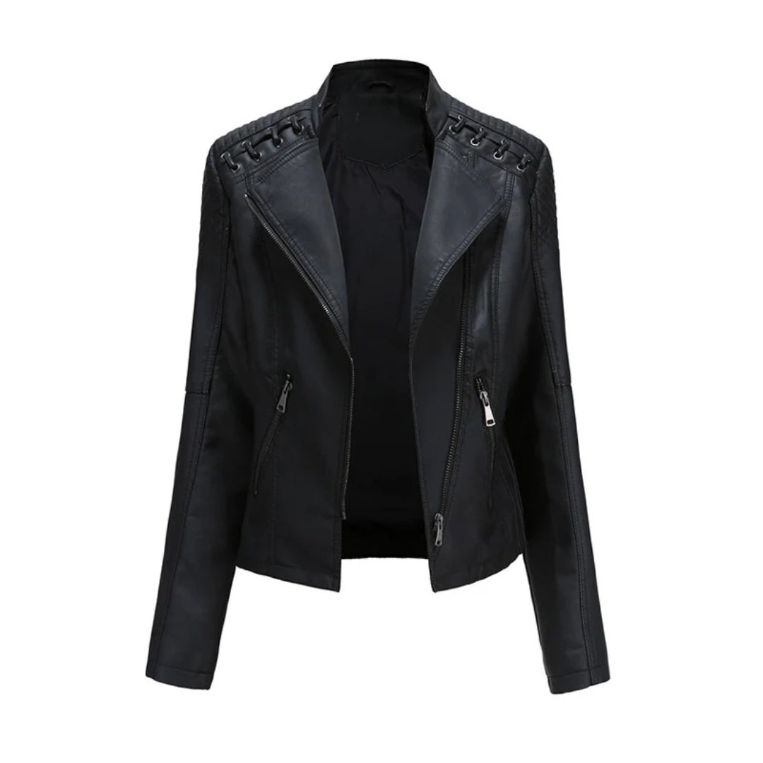 Camille – Classic Lambskin Leather Jacket