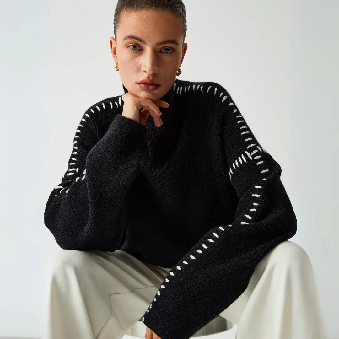 Maren – Loose Pullover with High Neck