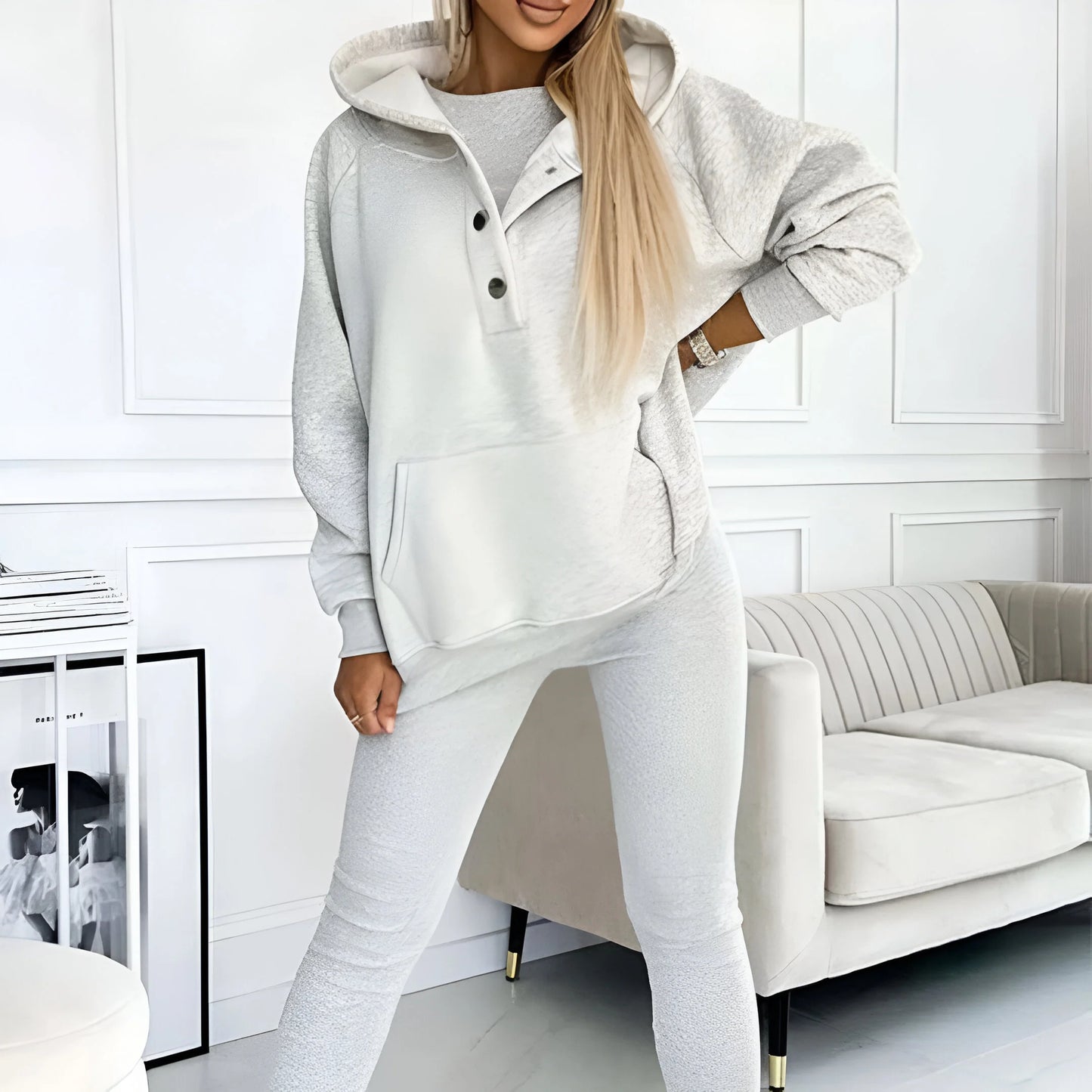 Elara – Casual & Comfortable Three-Piece Sweatshirt Set