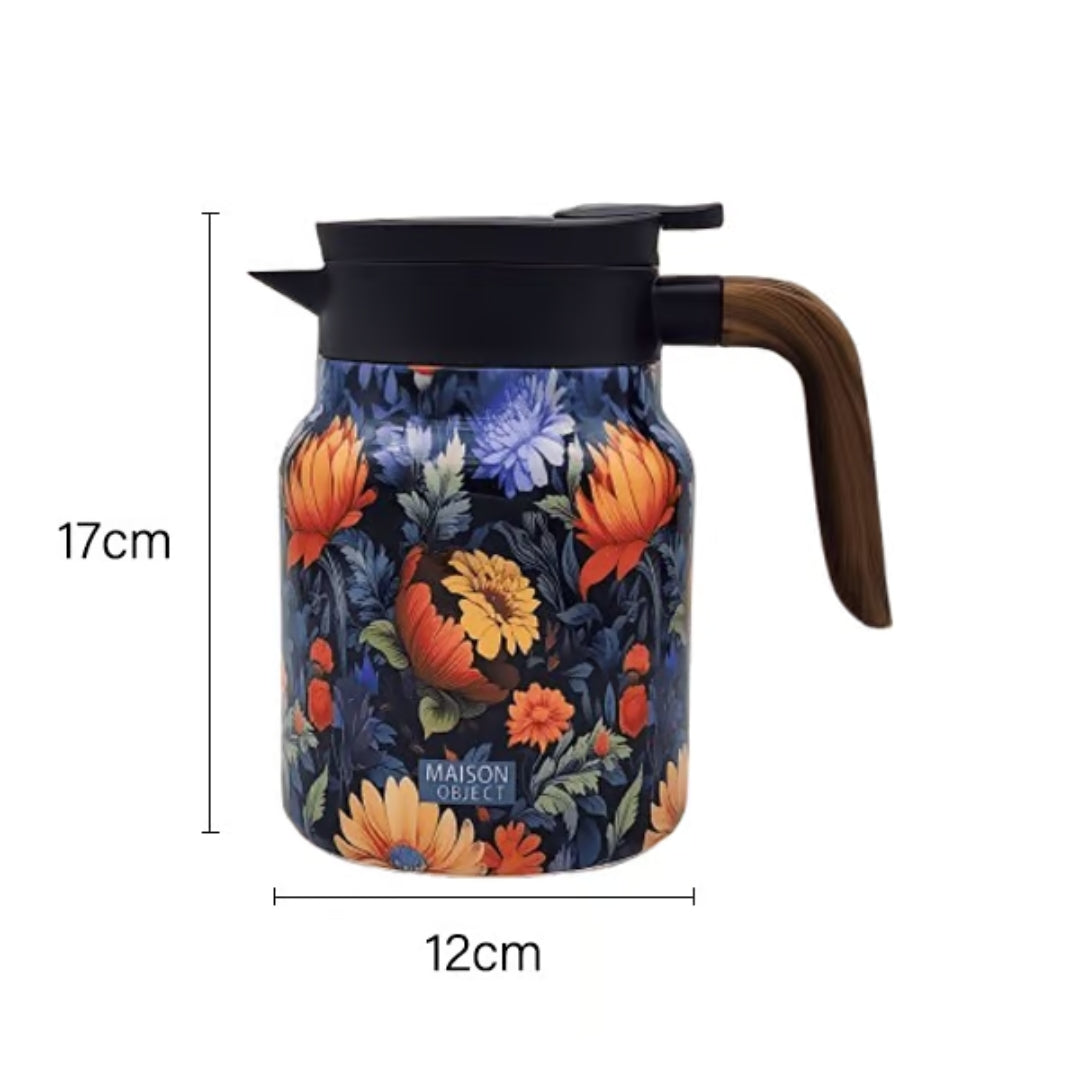 Jardin – Floral Thermos with Dual-Texture Handle