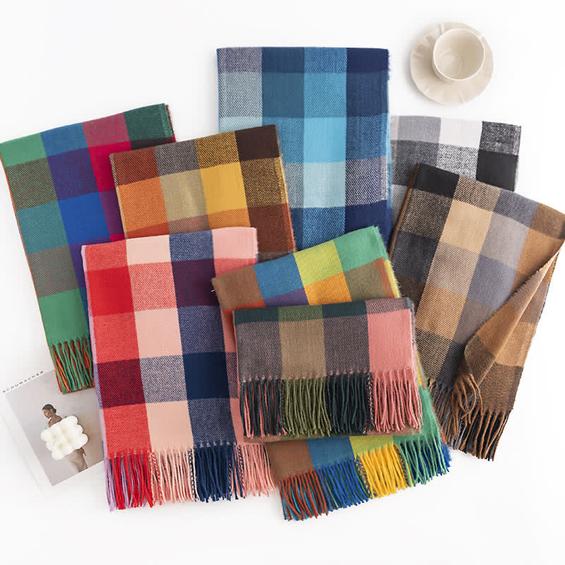 "Anais - Women's Vibrant Fringed Scarf in Bold, Eye-Catching Colors"