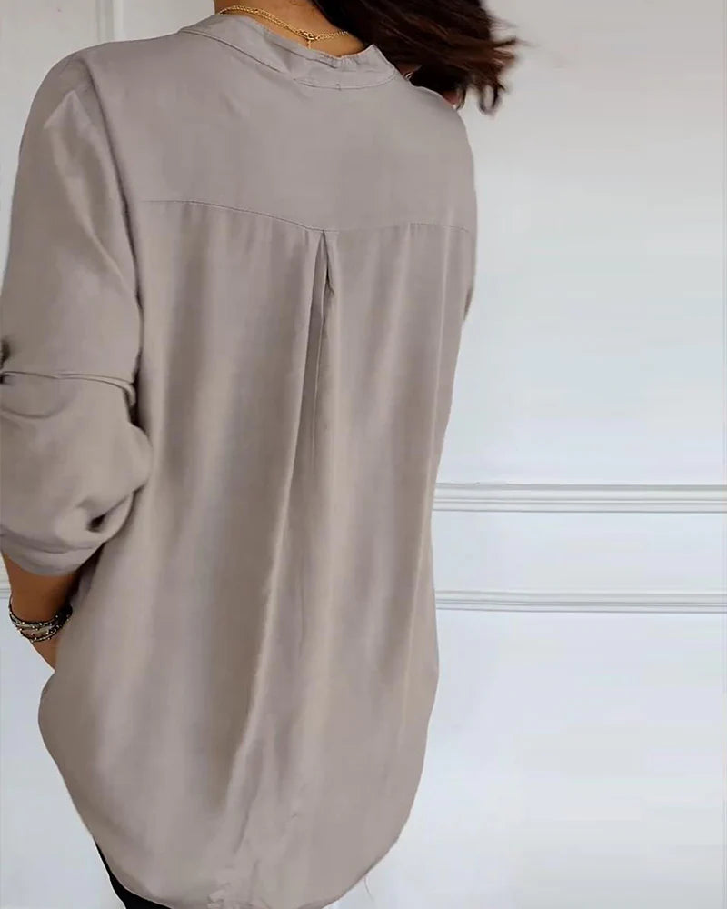 Isabelle – Casual Brick Print Shirt with Sequin