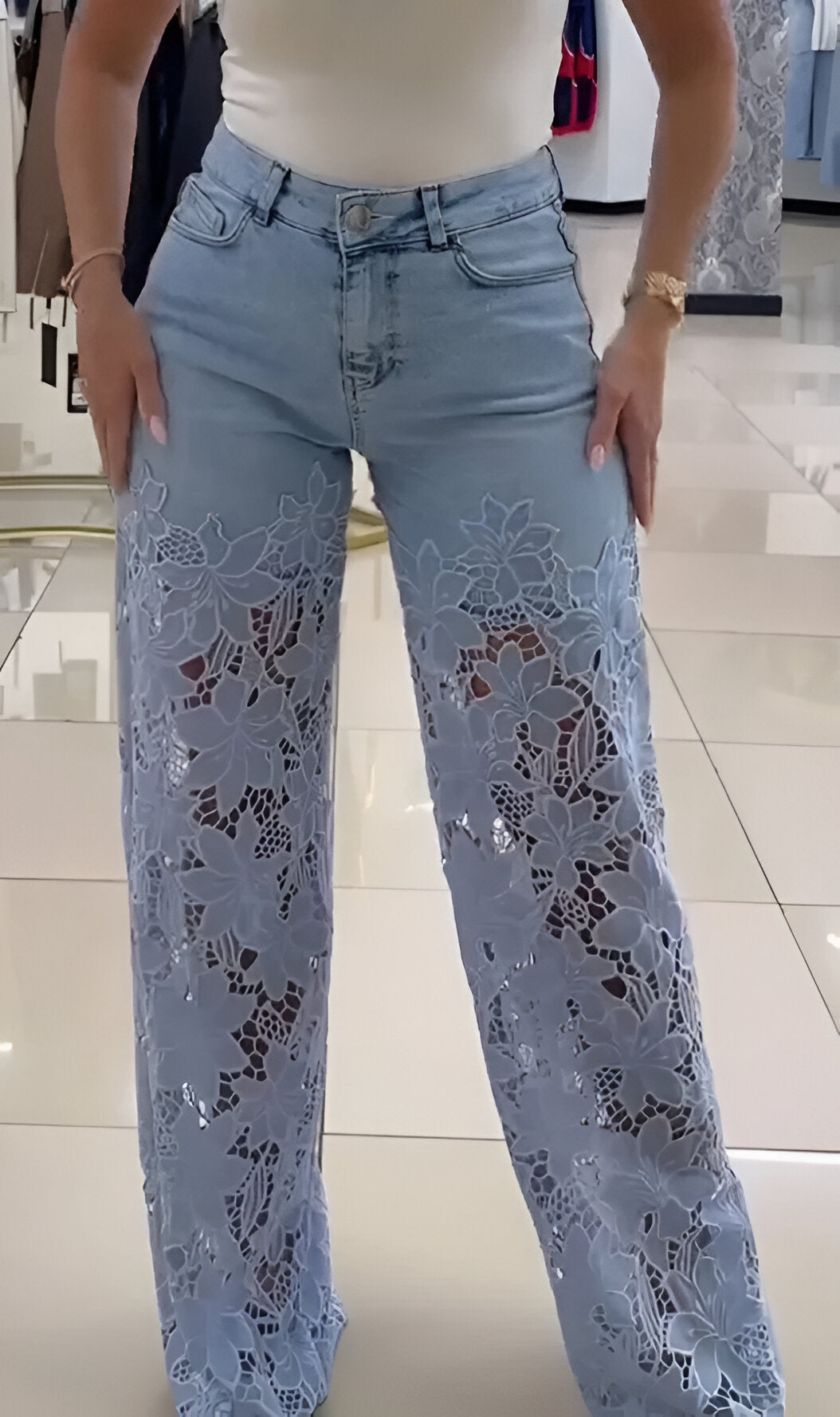 Chérie Floral Lace Jeans
