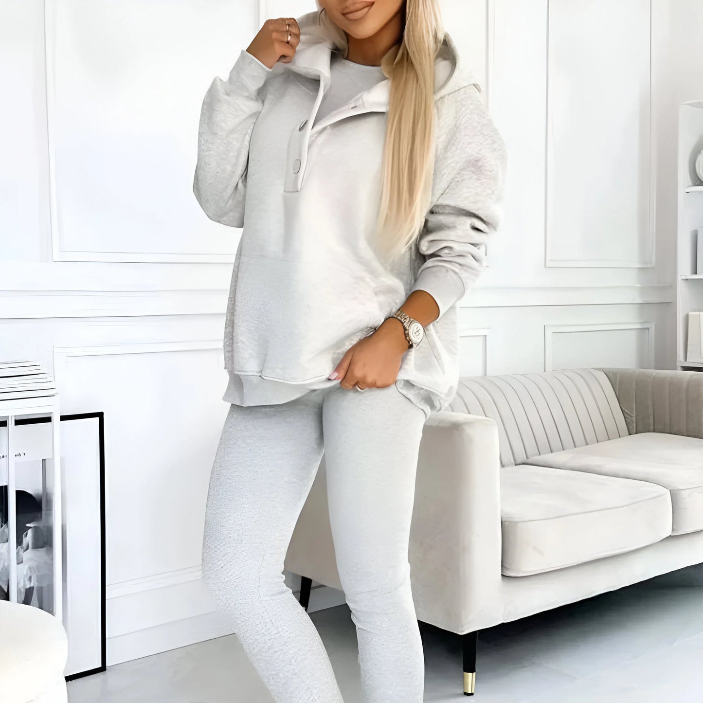 Elara – Casual & Comfortable Three-Piece Sweatshirt Set