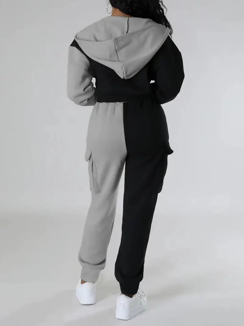 Włodzimira - Color Block Casual Two-Piece Set