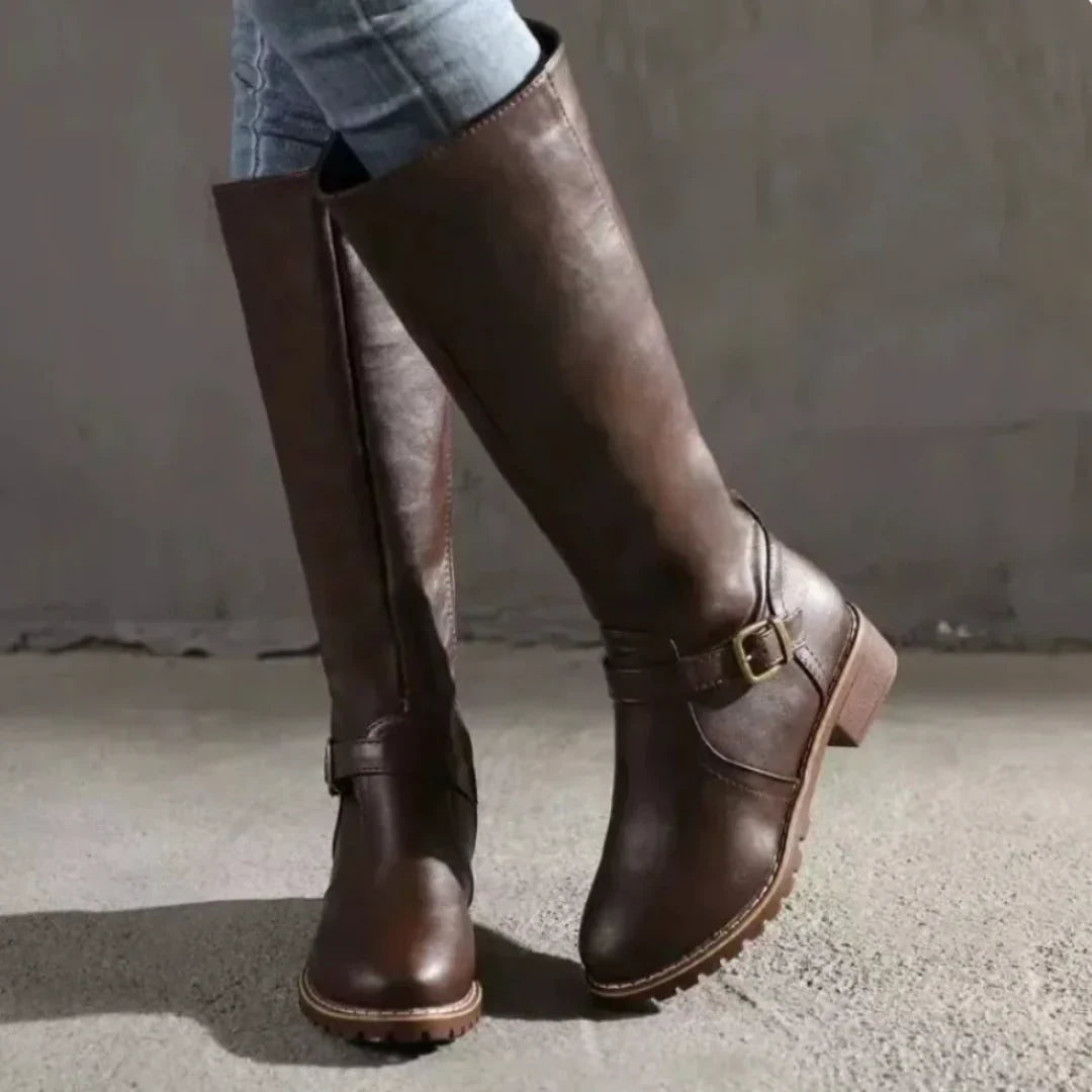 Mette – Weatherproof Tall Leather Boots