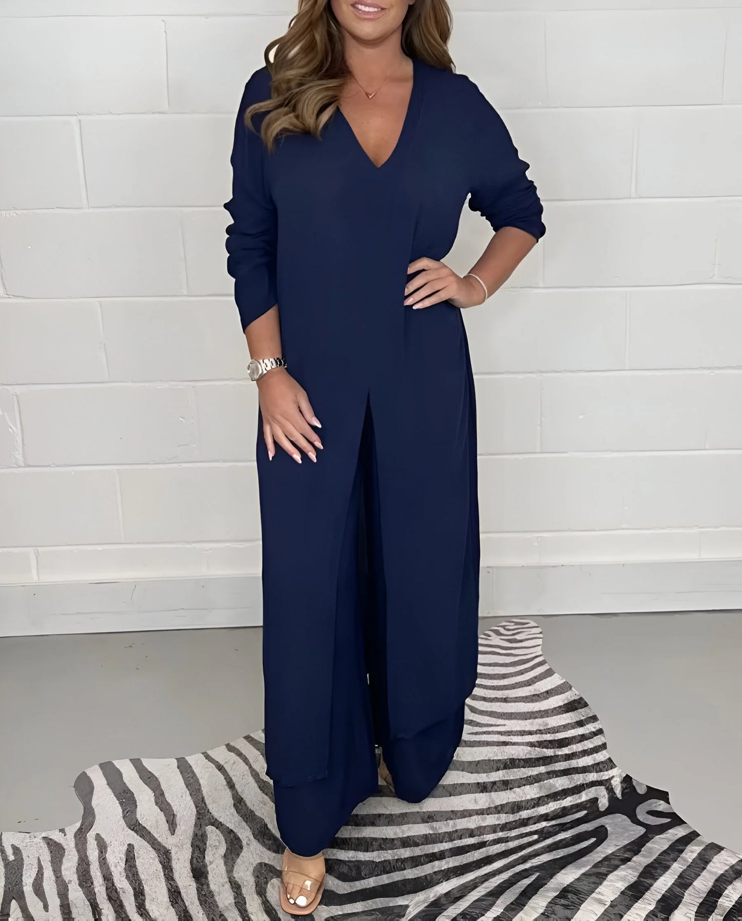 Philomène - Flowy Two-Piece Blouse and Trousers Set