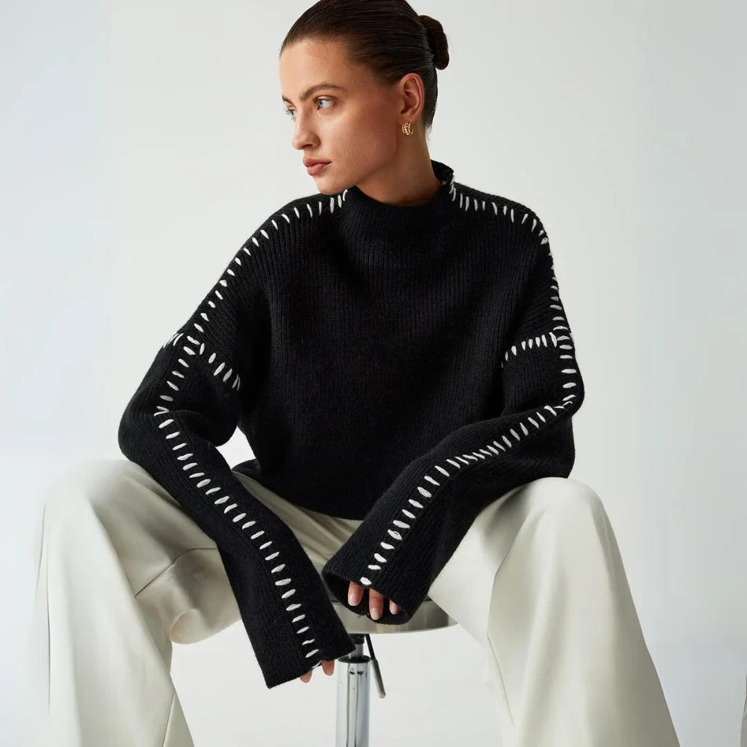 Maren – Loose Pullover with High Neck