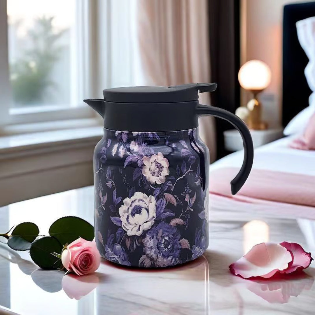 Jardin – Floral Thermos with Dual-Texture Handle