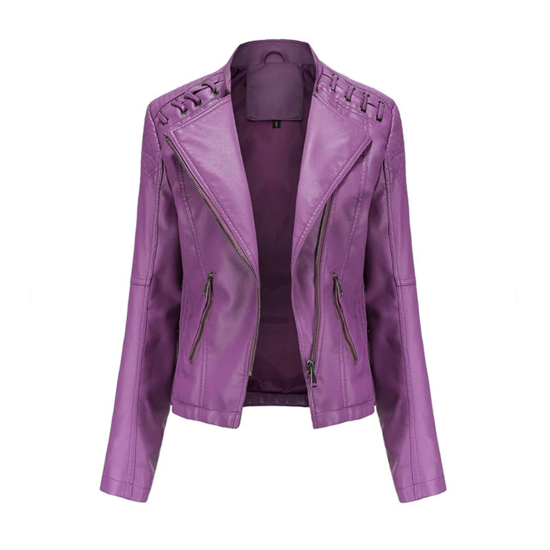 Camille – Classic Lambskin Leather Jacket