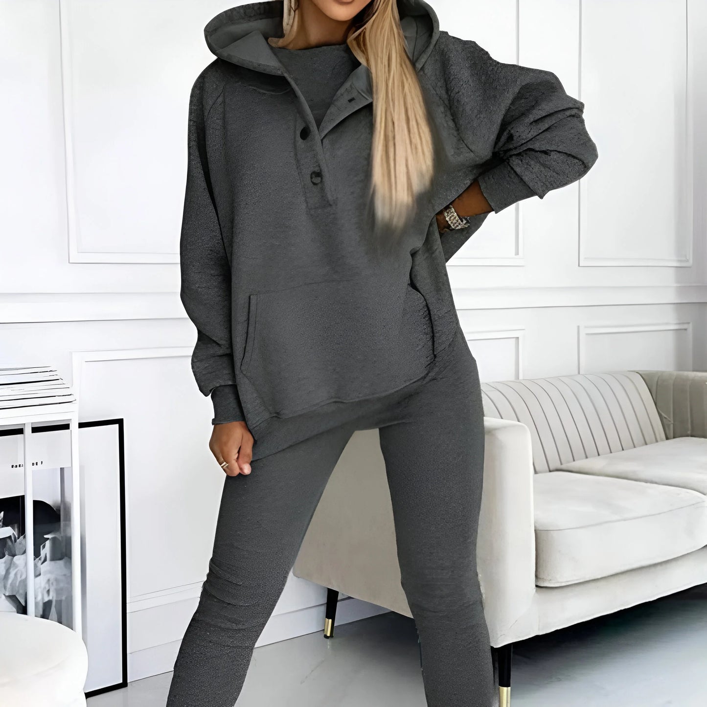 Elara – Casual & Comfortable Three-Piece Sweatshirt Set