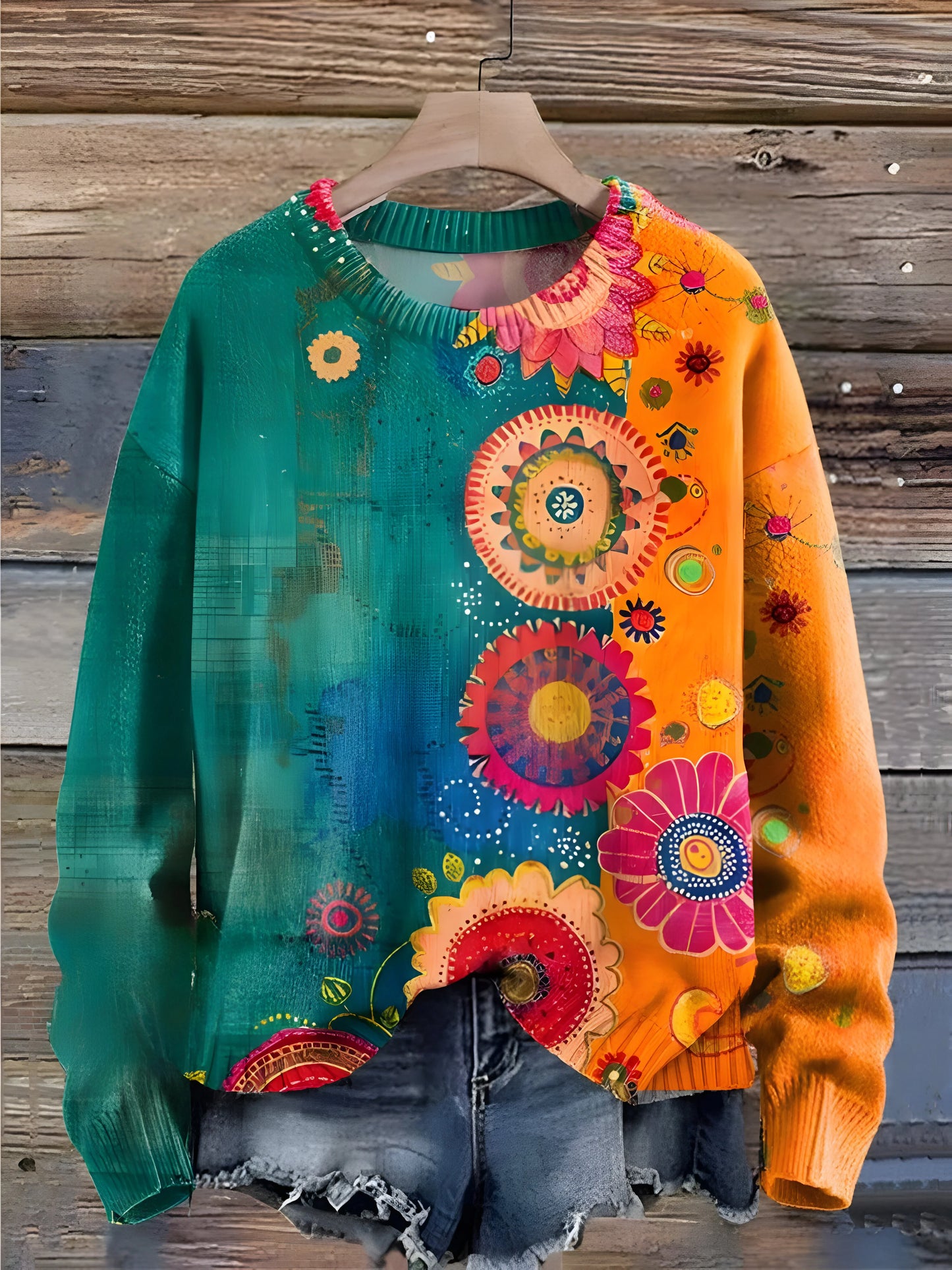 Elodie – Artistic Multi-Print Sweater Collection