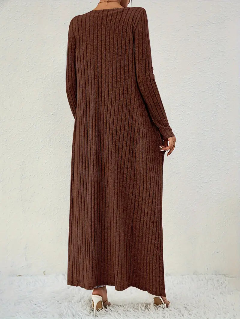 Swietlana - Ribbed Solid Three-Piece Set with Top and Cardigan