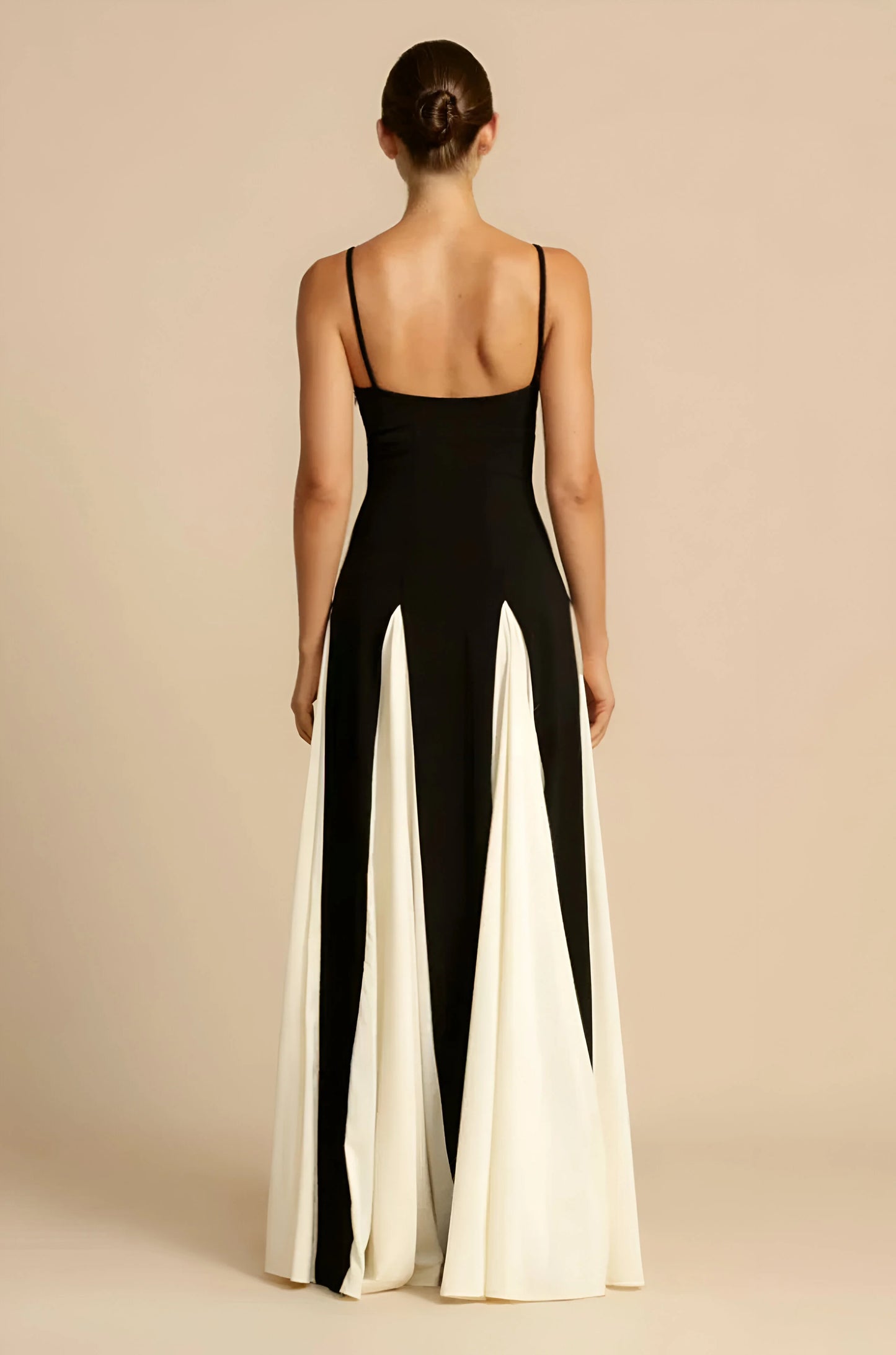 Solène - Elegant Contrast Panel Dress