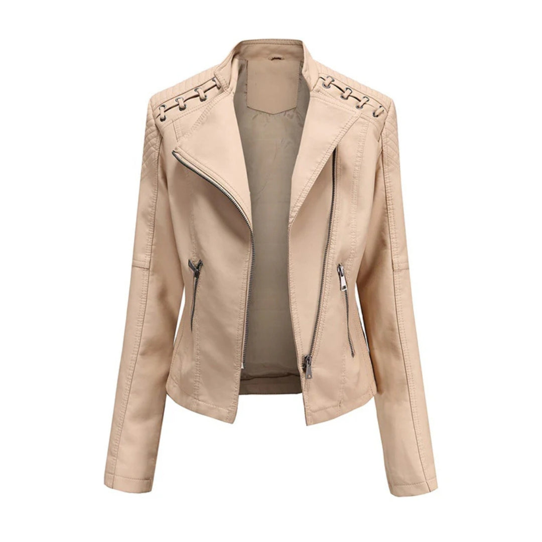 Camille – Classic Lambskin Leather Jacket