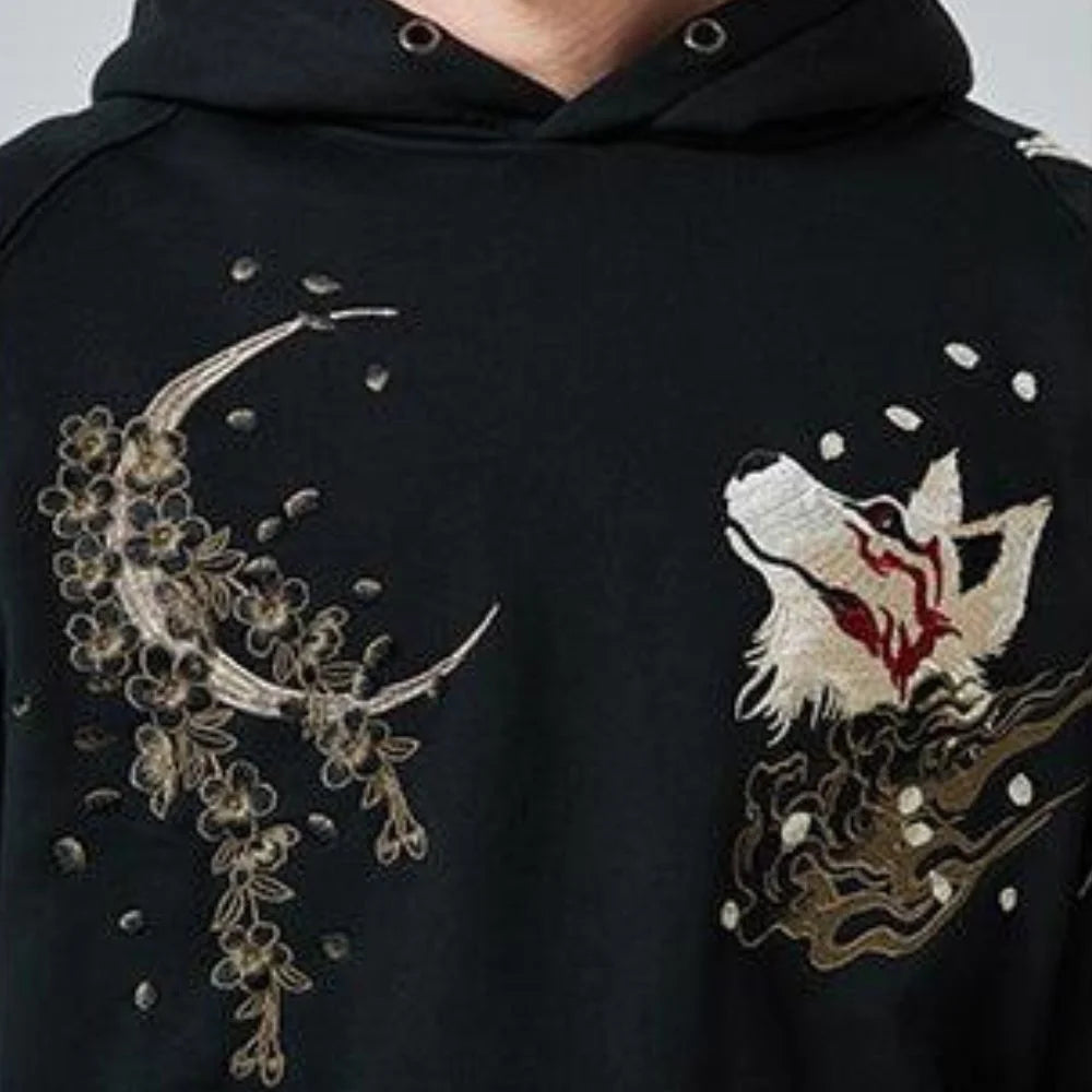 Henri - Nine-Tailed Fox Embroidered Hoodie
