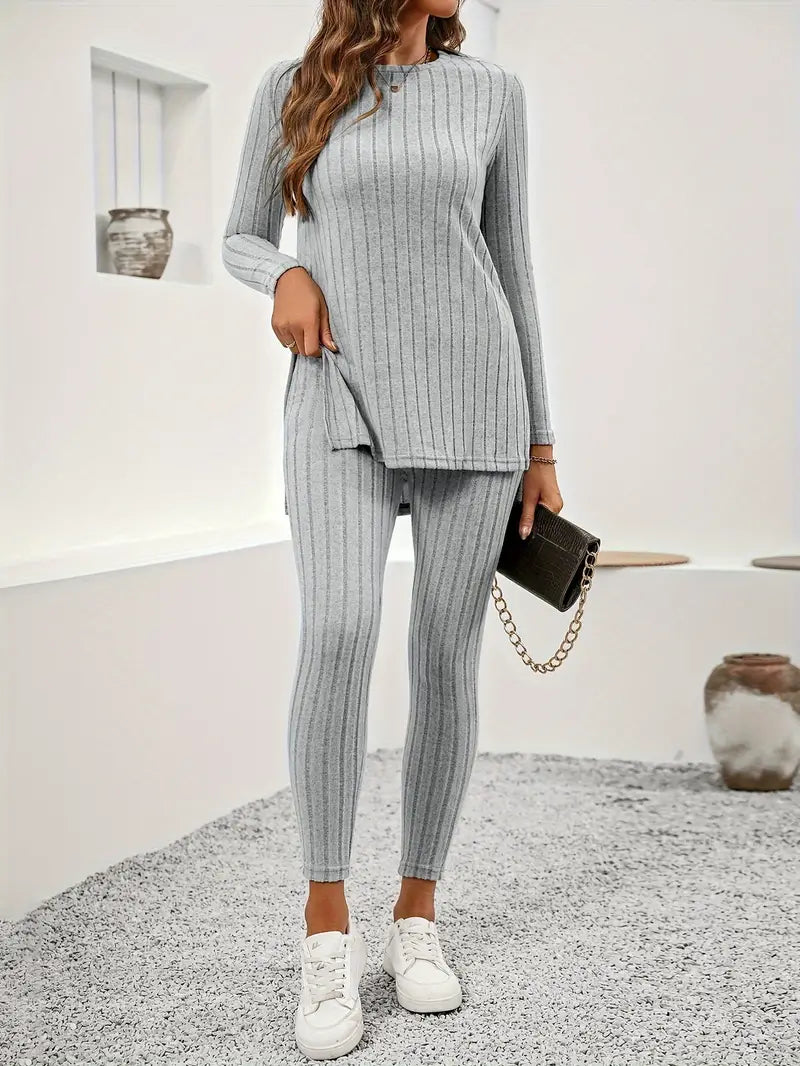 Sędzimirka - Casual Two-Piece Set with Top and Leggings