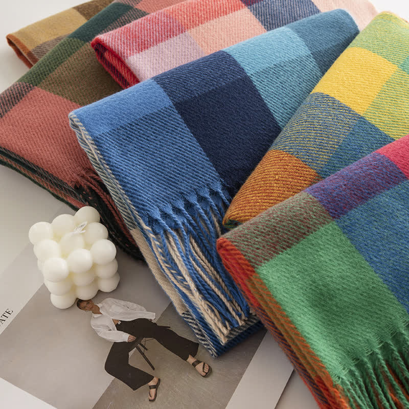 "Anais - Women's Vibrant Fringed Scarf in Bold, Eye-Catching Colors"