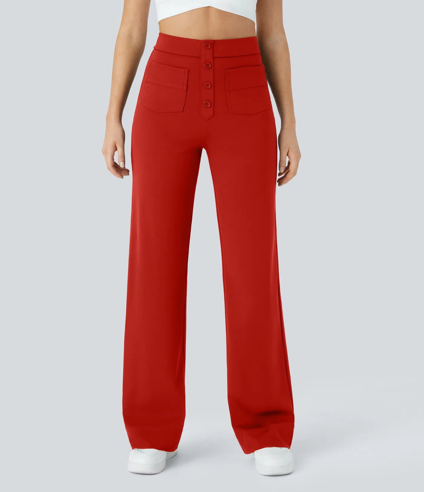 Noé – High-Waisted Wide-Leg Button Pants