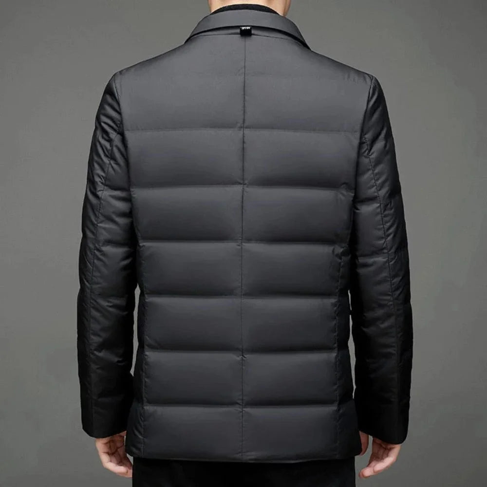 Adrien - Quilted Men's Suit Jacket with Detachable Scarf